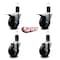 Service Caster 4'' Soft Rubber Swivel 1-5/8'' Expanding Stem Caster Set 2 Total Lock Brakes, 4PK SCC-EXTTL20S414-SRS-2-S-2-158 - alternate 2